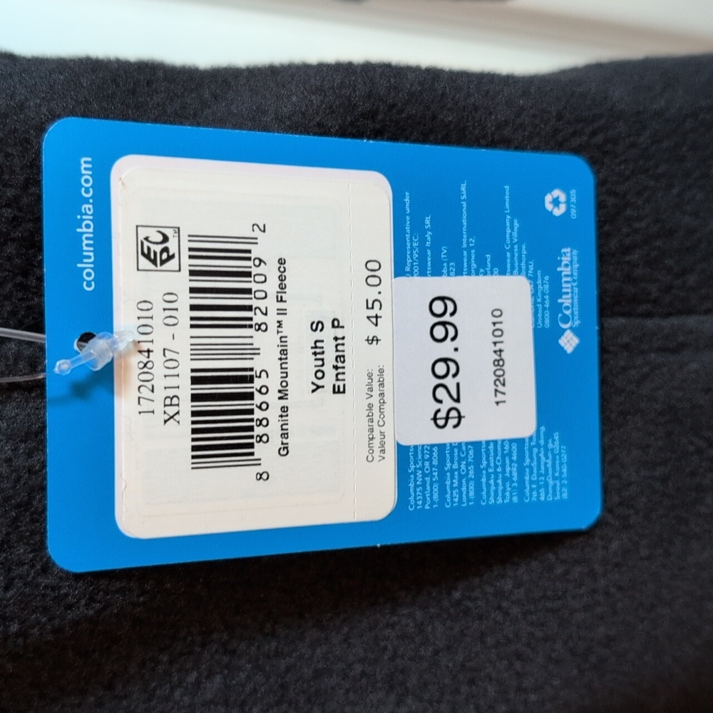 Columbia Kids Charcoal Fleece Zip Up Jacket NWT - Picture 3 of 6